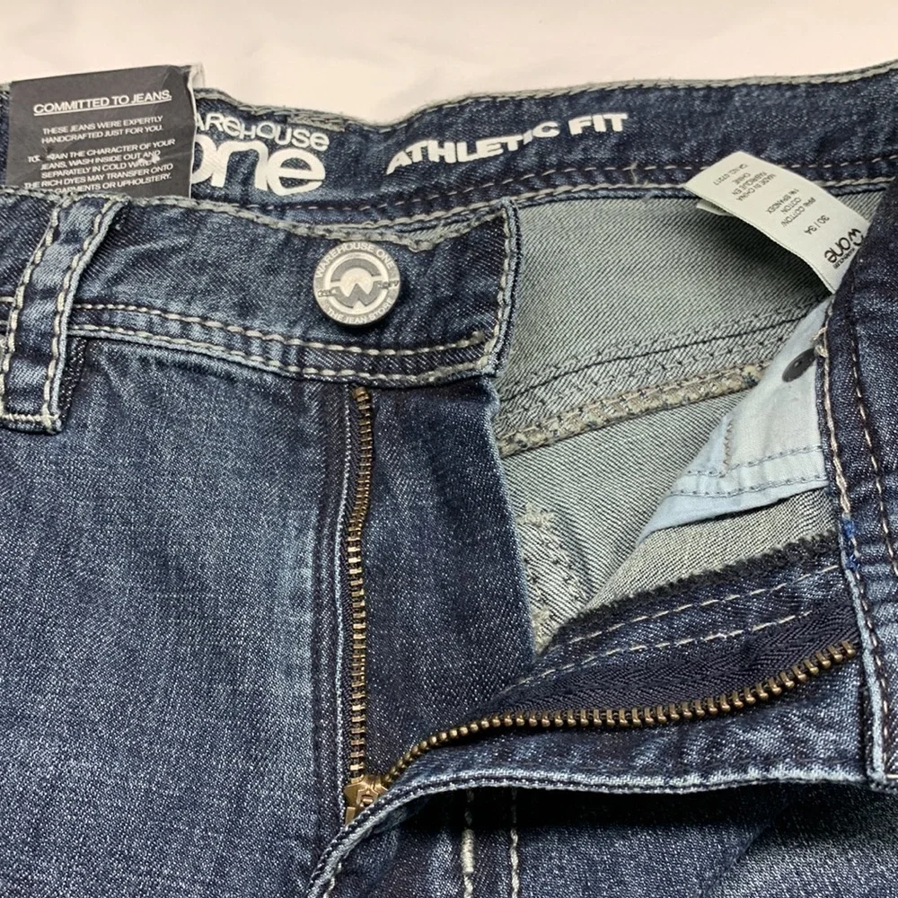 Warehouse One Athletic Fit Jeans Size 30 W x 34 L NWT - Picture 9 of 15